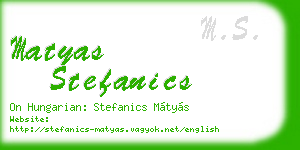 matyas stefanics business card